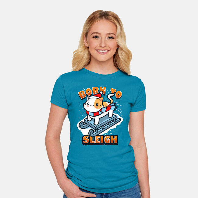 Born To Sleigh-womens fitted tee-Boggs Nicolas