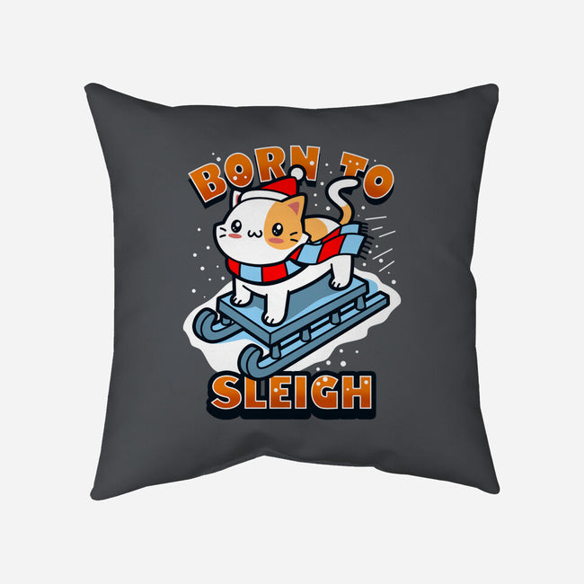 Born To Sleigh-none removable cover w insert throw pillow-Boggs Nicolas