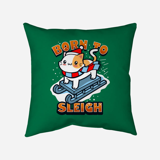 Born To Sleigh-none removable cover w insert throw pillow-Boggs Nicolas