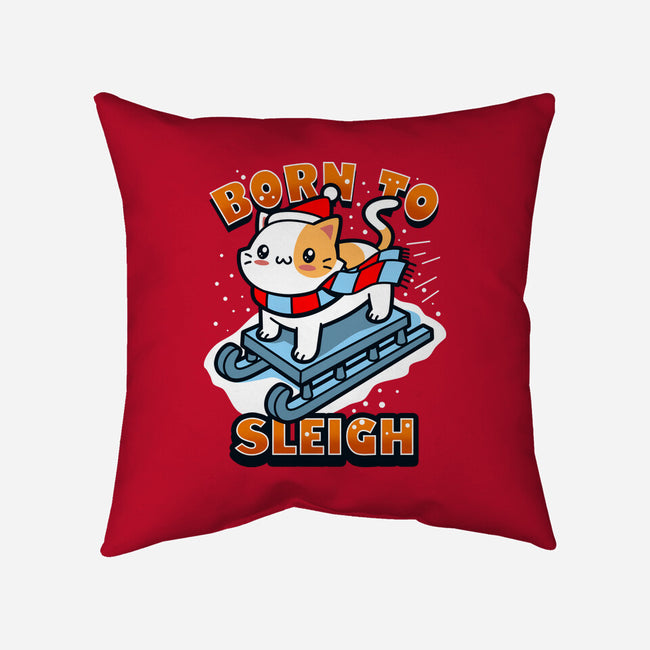 Born To Sleigh-none removable cover w insert throw pillow-Boggs Nicolas