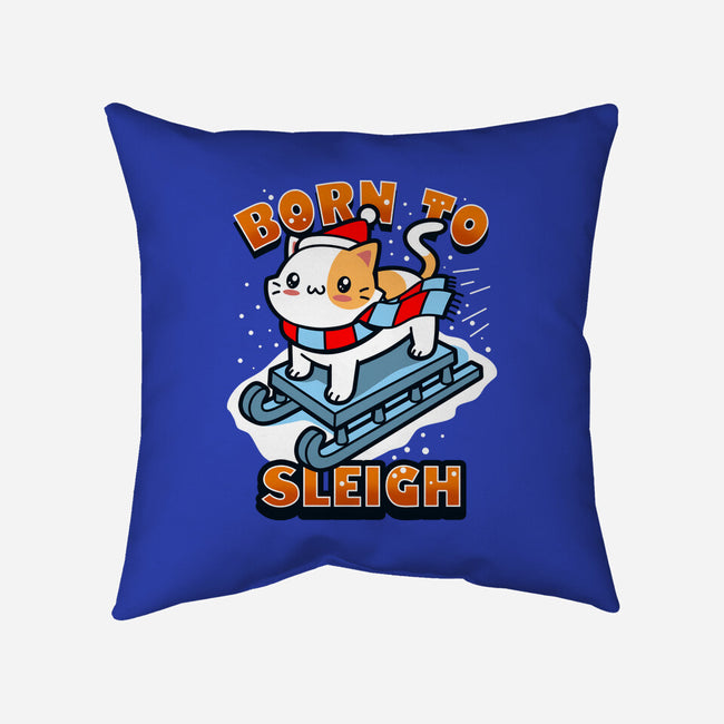 Born To Sleigh-none removable cover w insert throw pillow-Boggs Nicolas