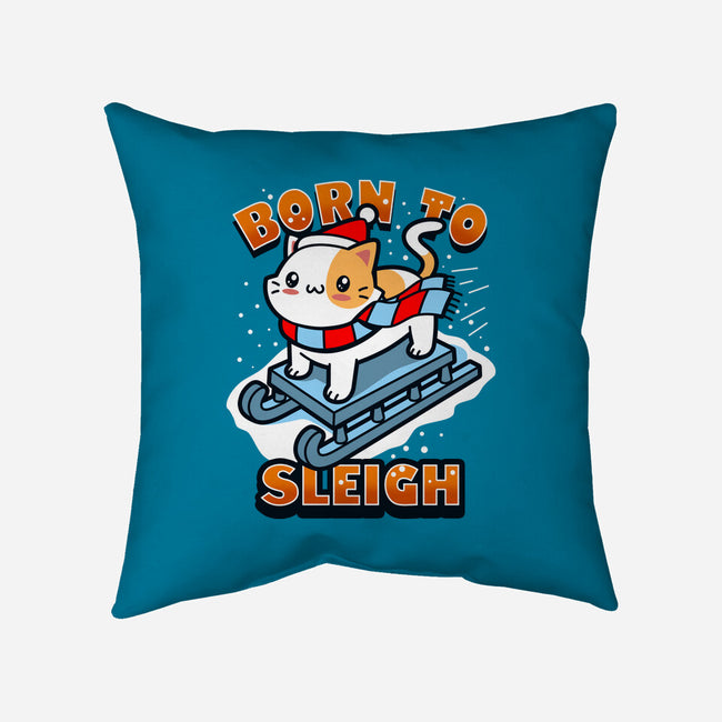 Born To Sleigh-none removable cover w insert throw pillow-Boggs Nicolas