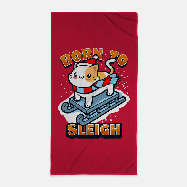 Born To Sleigh-none beach towel-Boggs Nicolas