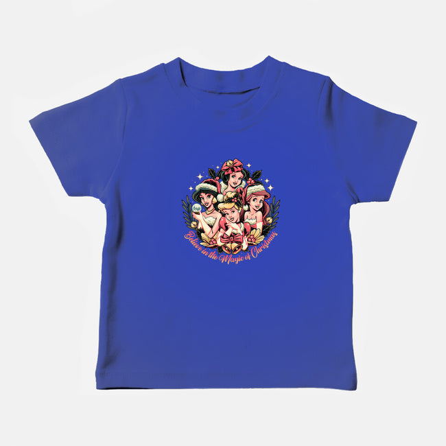 Christmas Princesses-baby basic tee-momma_gorilla