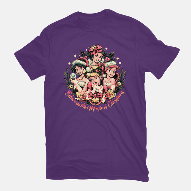 Christmas Princesses-womens fitted tee-momma_gorilla