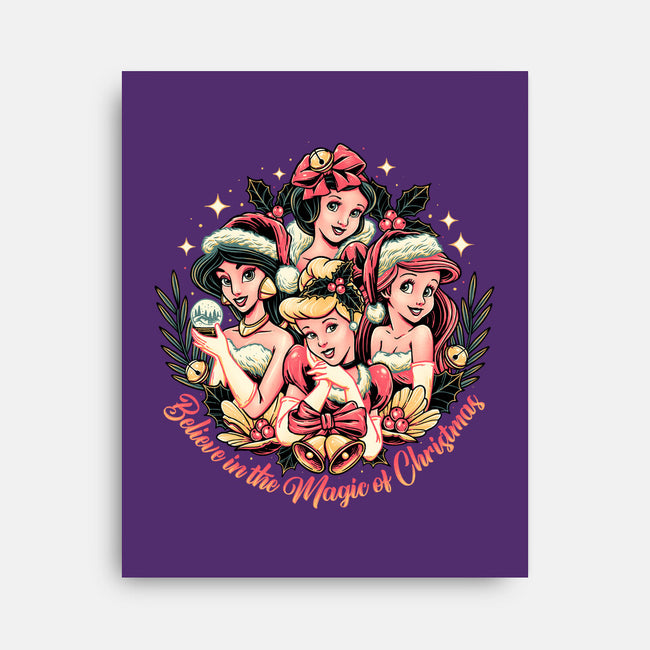 Christmas Princesses-none stretched canvas-momma_gorilla