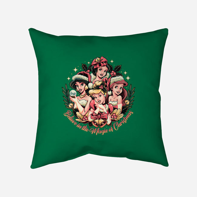 Christmas Princesses-none removable cover w insert throw pillow-momma_gorilla