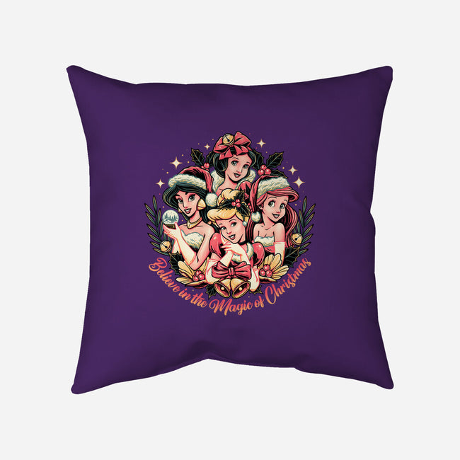 Christmas Princesses-none removable cover w insert throw pillow-momma_gorilla