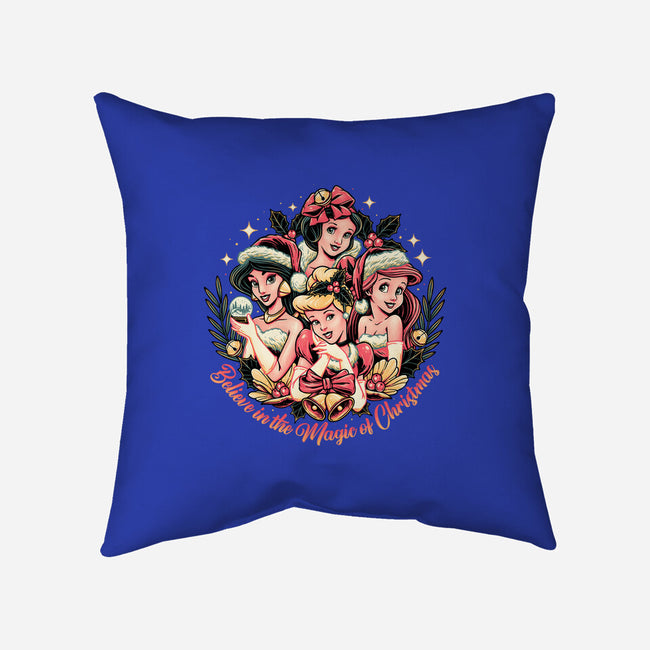 Christmas Princesses-none removable cover w insert throw pillow-momma_gorilla