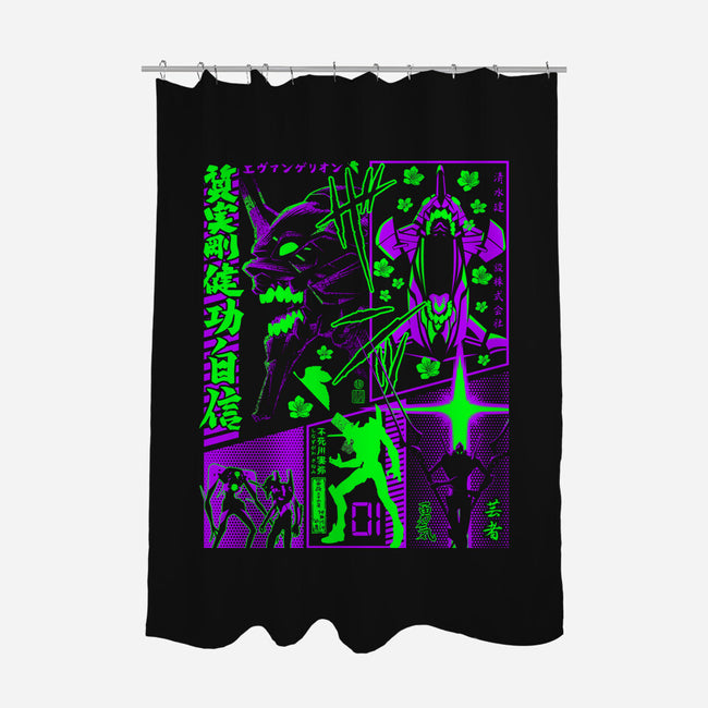 Neon Manga-none polyester shower curtain-albertocubatas