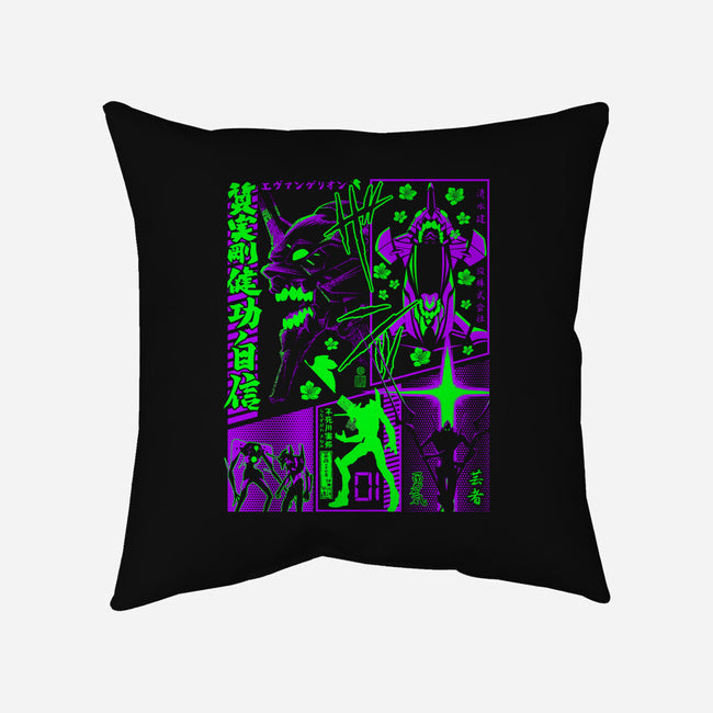 Neon Manga-none removable cover w insert throw pillow-albertocubatas