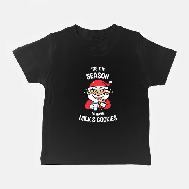 Tis The Season For Milk And Cookies-baby basic tee-krisren28