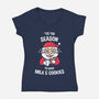 Tis The Season For Milk And Cookies-womens v-neck tee-krisren28