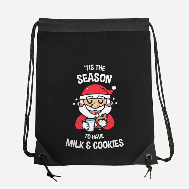 Tis The Season For Milk And Cookies-none drawstring bag-krisren28