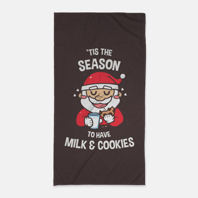 Tis The Season For Milk And Cookies-none beach towel-krisren28