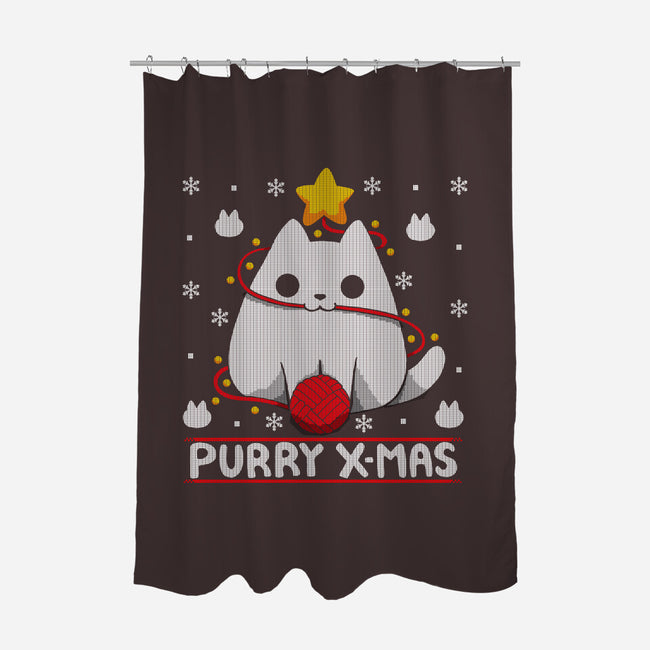 Purry Xmas-none polyester shower curtain-Vallina84
