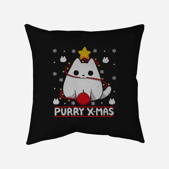 Purry Xmas-none removable cover w insert throw pillow-Vallina84