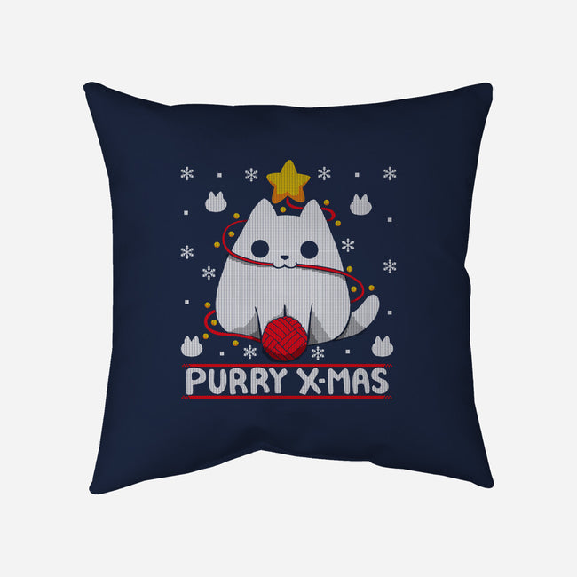 Purry Xmas-none removable cover w insert throw pillow-Vallina84