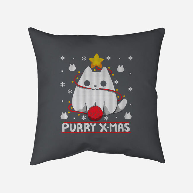 Purry Xmas-none removable cover throw pillow-Vallina84