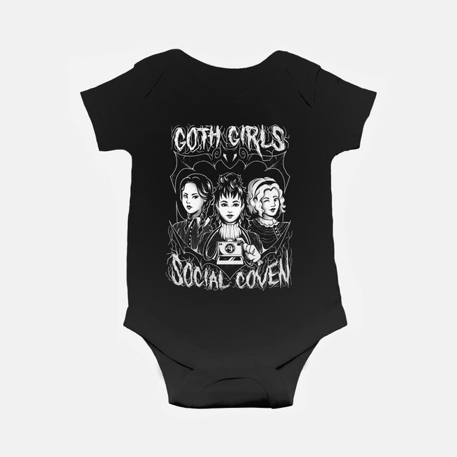 Goth Girls Social Coven-baby basic onesie-eduely