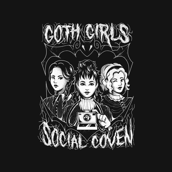 Goth Girls Social Coven-none removable cover throw pillow-eduely