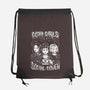 Goth Girls Social Coven-none drawstring bag-eduely