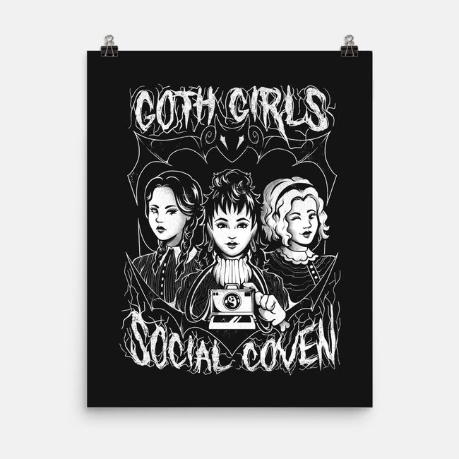 Goth Girls Social Coven-none matte poster-eduely