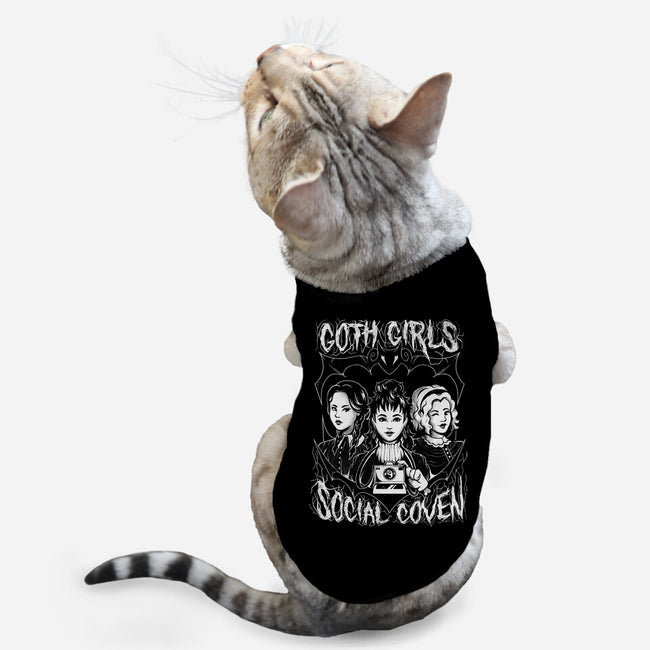 Goth Girls Social Coven-cat basic pet tank-eduely