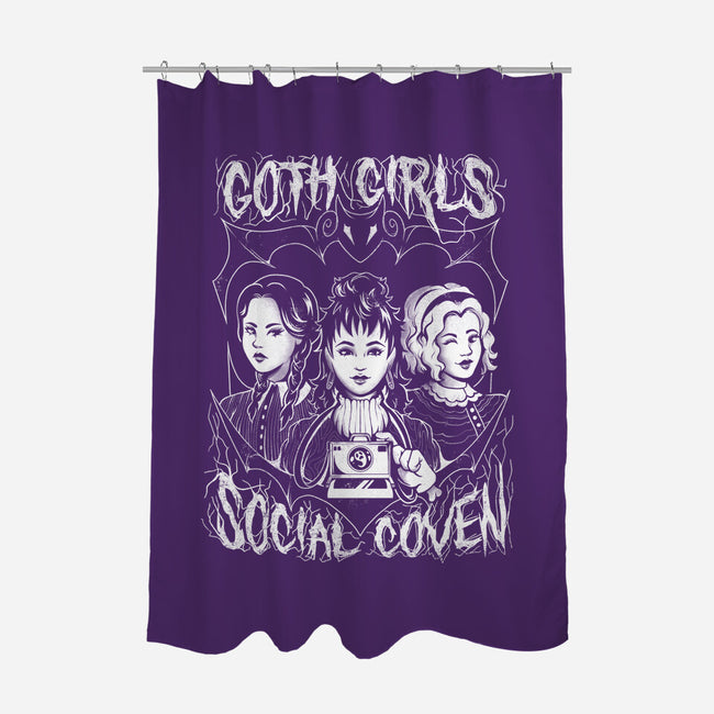 Goth Girls Social Coven-none polyester shower curtain-eduely