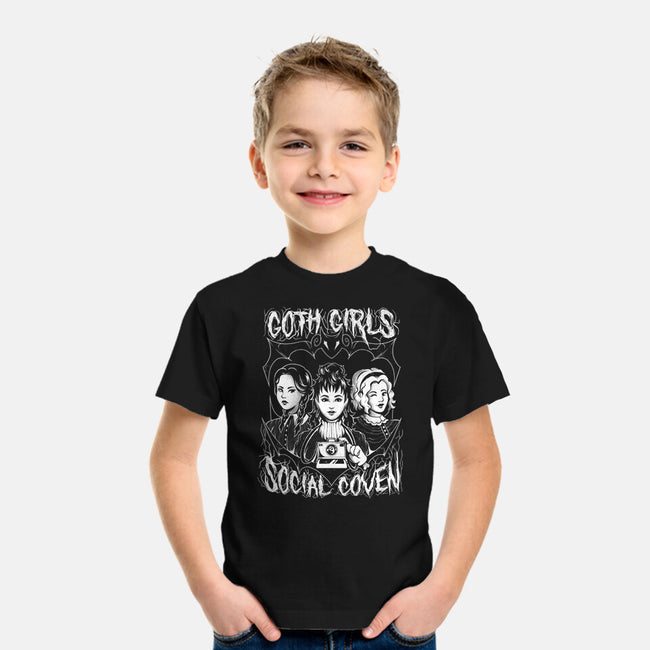 Goth Girls Social Coven-youth basic tee-eduely
