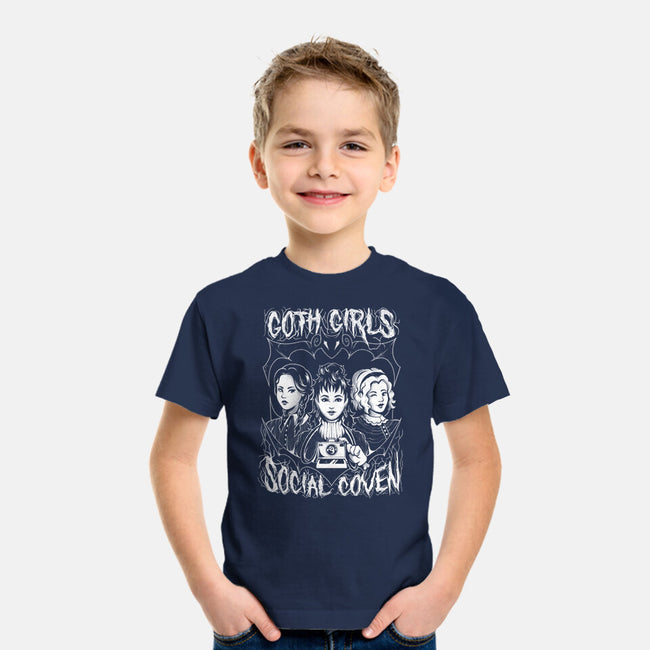 Goth Girls Social Coven-youth basic tee-eduely