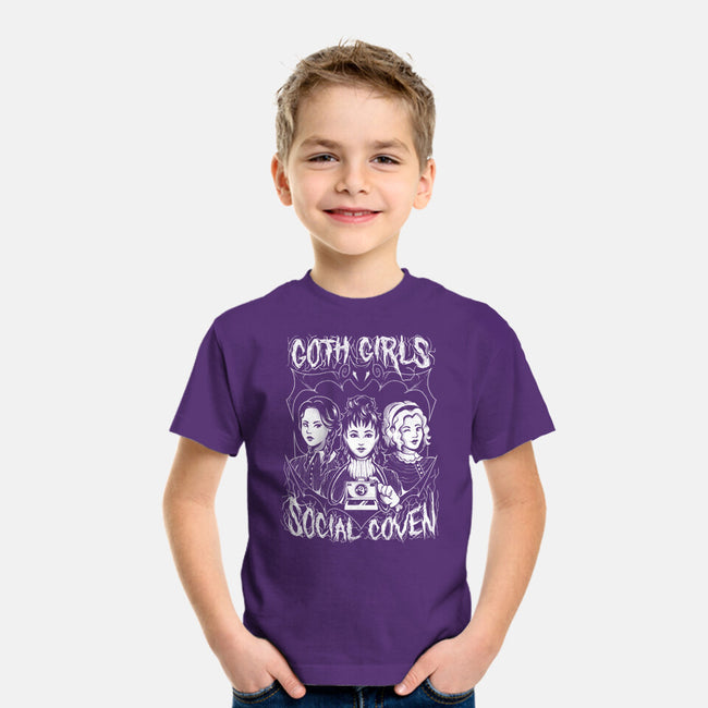 Goth Girls Social Coven-youth basic tee-eduely