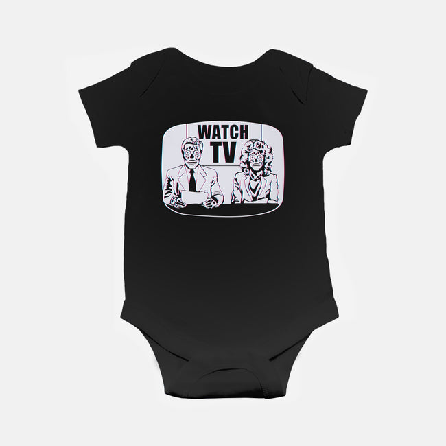 Watch TV-baby basic onesie-daveleonardo