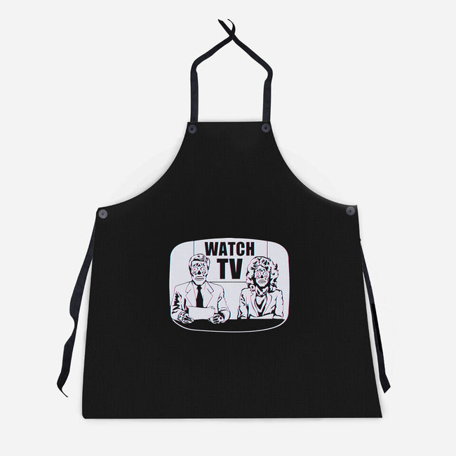 Watch TV-unisex kitchen apron-daveleonardo