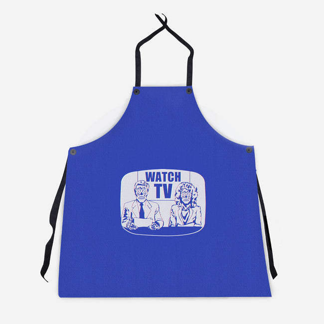 Watch TV-unisex kitchen apron-daveleonardo