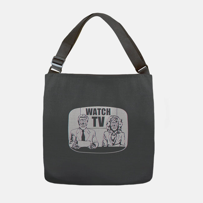Watch TV-none adjustable tote bag-daveleonardo