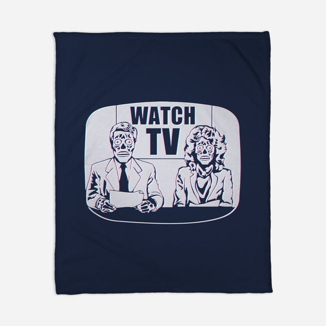 Watch TV-none fleece blanket-daveleonardo