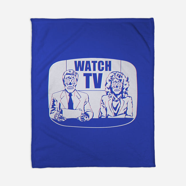 Watch TV-none fleece blanket-daveleonardo