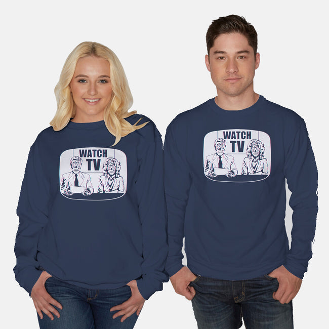 Watch TV-unisex crew neck sweatshirt-daveleonardo