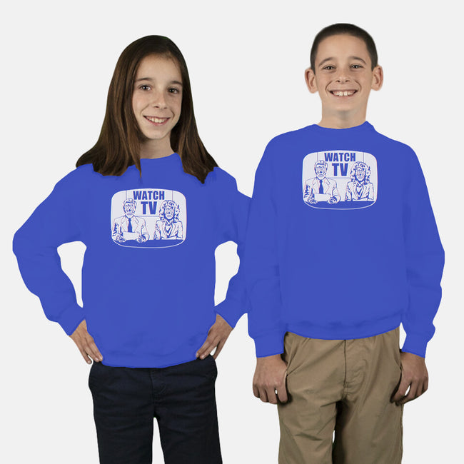 Watch TV-youth crew neck sweatshirt-daveleonardo