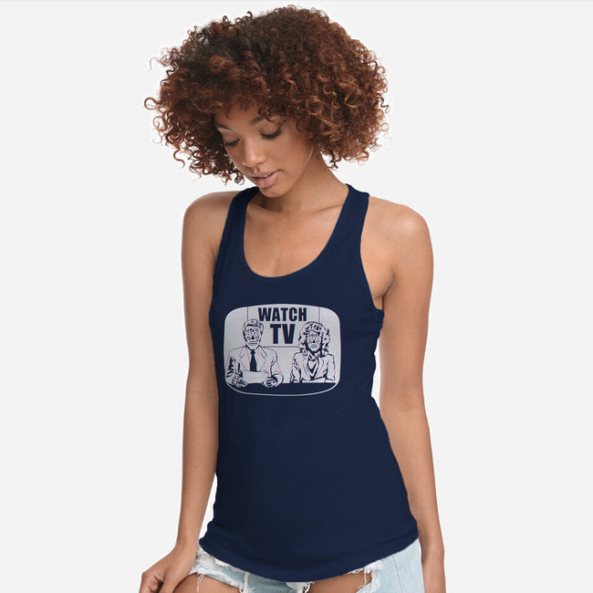Watch TV-womens racerback tank-daveleonardo