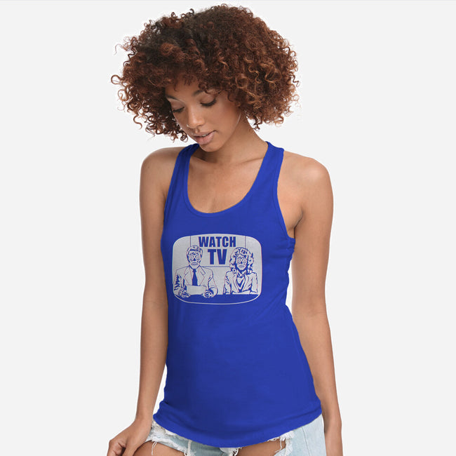 Watch TV-womens racerback tank-daveleonardo