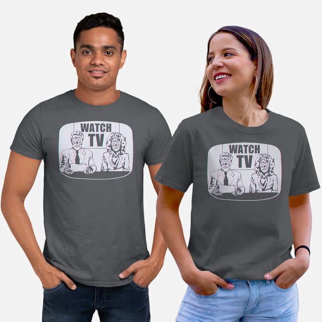 Watch TV-unisex basic tee-daveleonardo