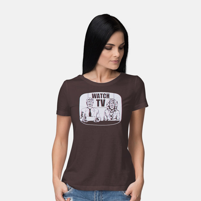 Watch TV-womens basic tee-daveleonardo