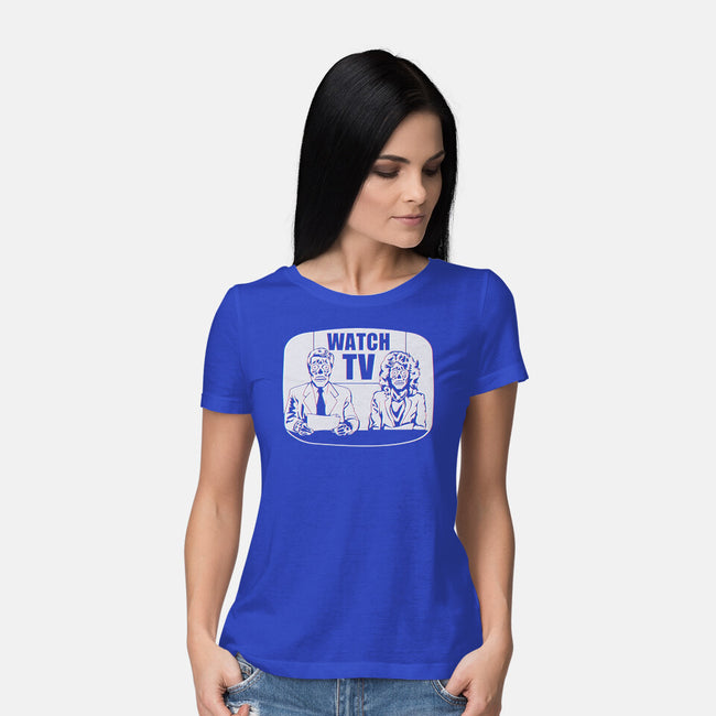 Watch TV-womens basic tee-daveleonardo