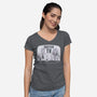 Watch TV-womens v-neck tee-daveleonardo
