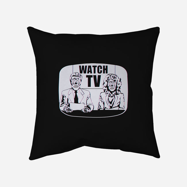 Watch TV-none removable cover throw pillow-daveleonardo