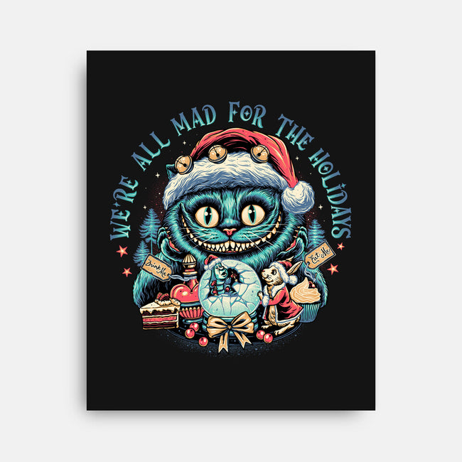 Christmas Cat-none stretched canvas-momma_gorilla