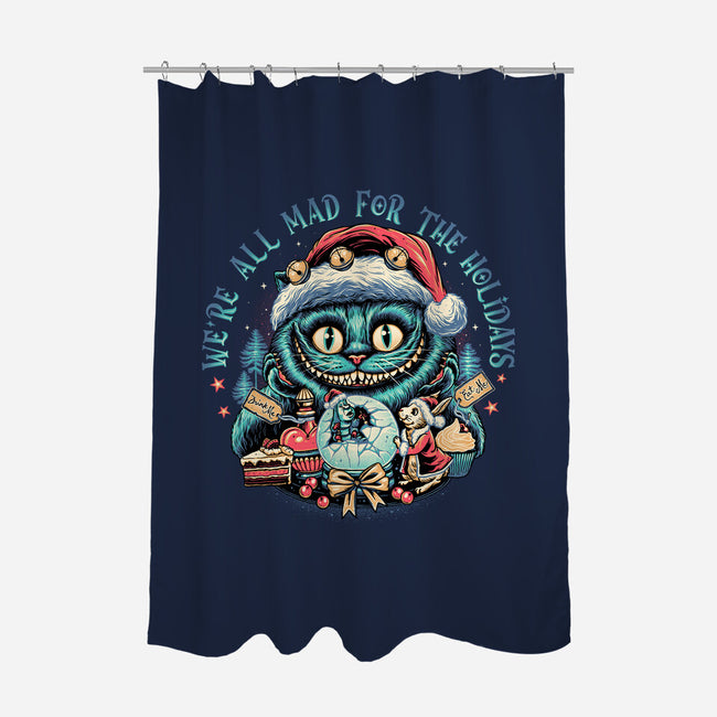 Christmas Cat-none polyester shower curtain-momma_gorilla