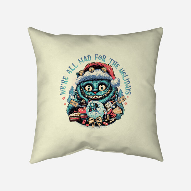 Christmas Cat-none removable cover w insert throw pillow-momma_gorilla